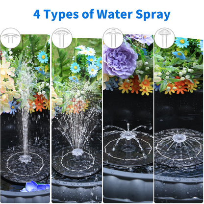 AISITIN 3.5W Solar Water Fountain with Storage & Integrated Bracket, Floating Solar Fountain Pump with Nozzles for Bird Bath, Garden, Pond, Pool, Aquarium and Outdoor (2PCS)