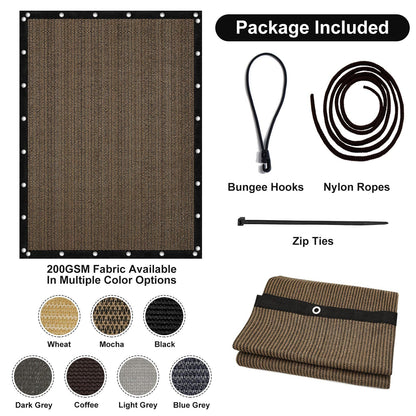 Artpuch 90% Sun Shade Cloth, 10 x 10 FT Pergola Shade Cover Canopy with Grommets, Sun Screen Fabric Tarp for Patio, Outdoor, Garden, Backyard, Mocha