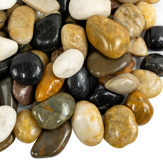 VINICS 5lbs Large Pebbles for Indoor Plants, 2-3 Inch Natural River Rocks for Aquarium, High Polished Decorative Stones for Vase Filler Fish Tank Landscaping, Mixed Color Garden