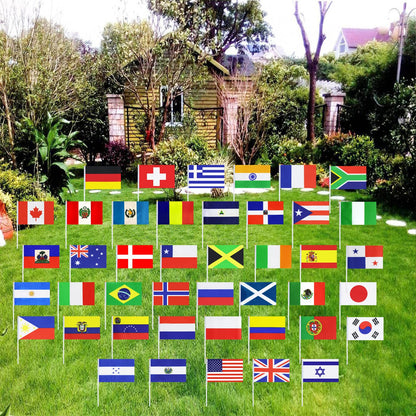 WXTWK 50 Pack Countries Flag World National Table Flag Small Mini Country Desk Flags With Stand Base,For Country Cup Sports Events Grand Opening Party Festival Decorations