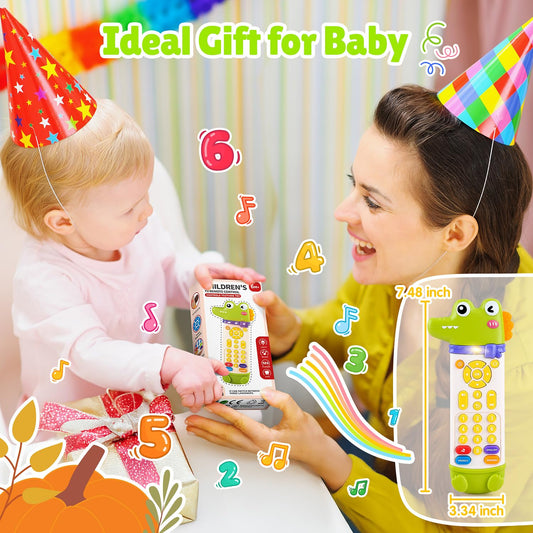 WeeHomm Baby Remote Control Toy, TV Remote Toy for Baby with Realistic Light and Sounds - 3 Languages (English, Spanish & French), Baby Musical Toys Gifts for Boys Girl 6 Month+