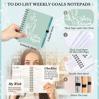 Resurhang 40 Pcs 20 Sets Employee Appreciation Gifts Bulk Inspirational Notebooks with Pens Small Notepads for Coworkers Staff Team Nurses Volunteers Students Teacher School Office Supplies