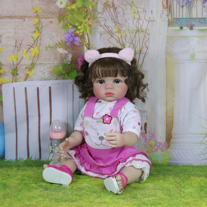 Purrfect Kitty Playtime Baby Doll – 22” Lifelike Reborn Toddler Doll with Hand-Painted Face, Rooted Hair, Cat-Themed Outfit & Accessories – Realistic Pretend Play Gift for Kids Ages 3+