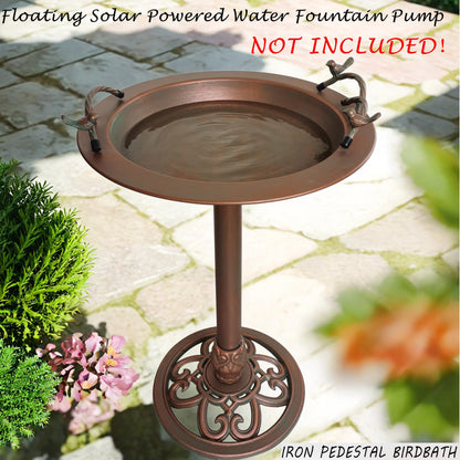 BSTGIFTS Metal Bird Bath - Iron Birdbath 28.5" H, Bird Bath for Water Fountain, Bird Feeder Bowl for Yard Patio Lawn Decor (Fountain Pump not Included)