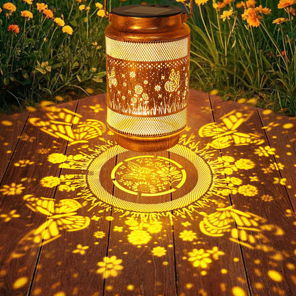 2 Pack Butterfly Solar Lanterns Outdoor Waterproof Solar Garden Decor, Birthday Gifts for Mothers Day Women Mom Grandma, Metal Hanging Lights with Shepherd Hook for Outside Yard Patio Pathway Porch