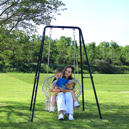 G TALECO GEAR Hammock Chair Stand,Heavy-Duty Steel 300LBS Multi-Use Hammock Stand for Outdoor Indoor, Swing Chair not Include (Black)