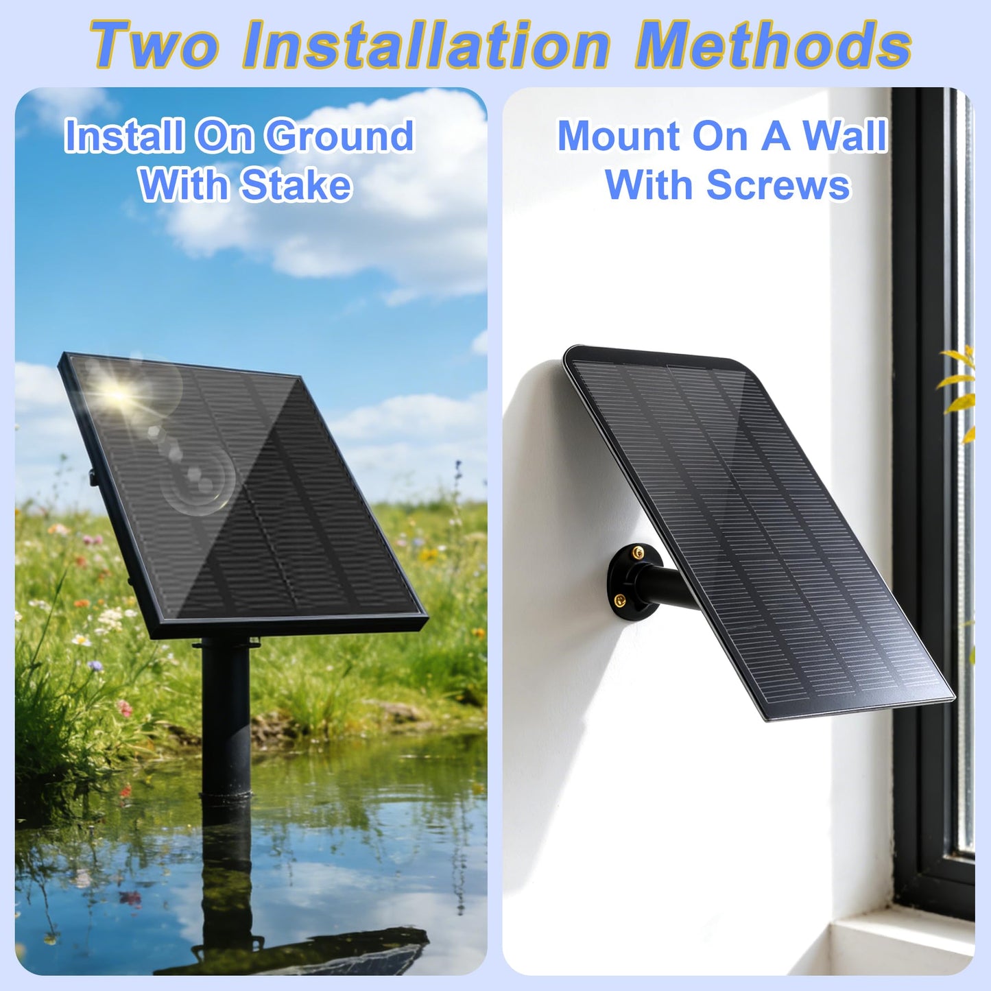 Yeomi Solar Water Fountain for Bird Bath, 2.5W 5V Solar Powered Water Pump with Separated Solar Panel, Outdoor Solar Fountain for Small Pond, Garden Water Feature Decoration with 5 Spray Nozzles