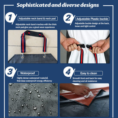 ETBOL Thick Rubber Apron,Professional Waterproof Chemical Oil Resistant Aprons for Dishwashing,Dog Grooming,Butcher(1 pack)