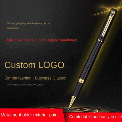 Borges Black Lacquer Rollerball Pen - Stunning Luxury Pen with 24K Gold Finish, Schmidt Ink Refill, Best Roller Ball Gift Set for Adult (Modern)