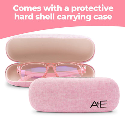 GALVANOX Kids Fake Glasses - Non Prescription Clear Lens Eyeglasses, TR90 Frame with Shatterproof Lenses (Suitable for Children Ages-3-12) Pink
