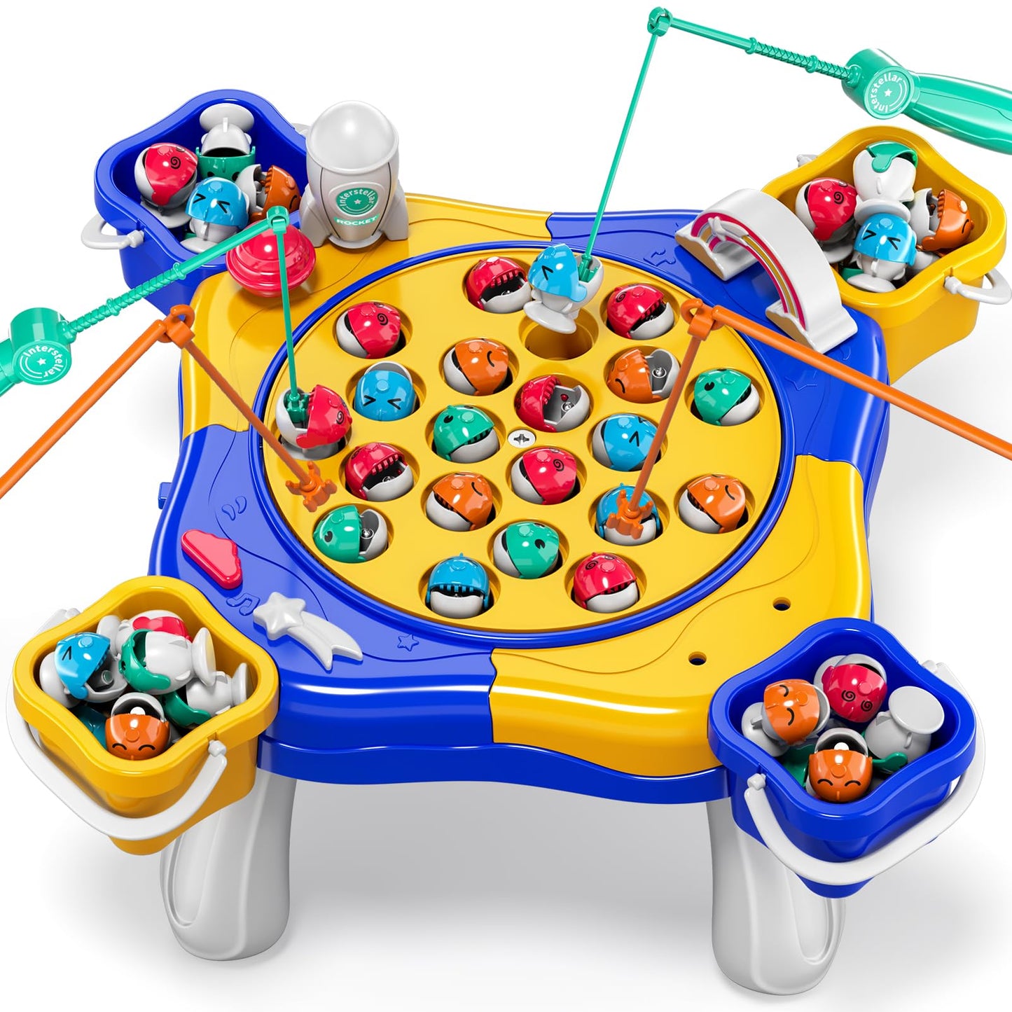 WATUDOU Magnetic Fishing Game for Kids Toddlers 3-5, 70 pcs Fishing Toys for Kids Toddlers 3-5, Fishing Table Toys Board Game Birthday Gifts for 3 4 5 6 7 8 Years Old Toddler Kid