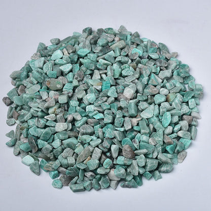 gemshan Amazonite Chip shealing stone 2lb/910g Healing Crystal Chips 7mm-9mm for Aquarium Vase Plant Decoration Jewelry DIY