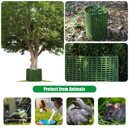Omirome 10pcs Tree Trunk Protector, Tree Guards Trunk Protector with Twist Ties, Resizable for Various Size Trees or Plants, Preventing Tree Bark Damage from Pruners, Mowers, and Rodents