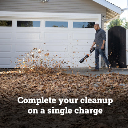 WORX Nitro Cordless Leaf Blower, Electric Blower with 410 CFM & 130 MPH, Blowers for Lawn Care with 3.8 Lbs, 4.0 Ah Battery & Charger Included, WG543