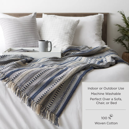 DII Woven Throw Collection 100% Cotton, Basketweave, 50x60, Spice