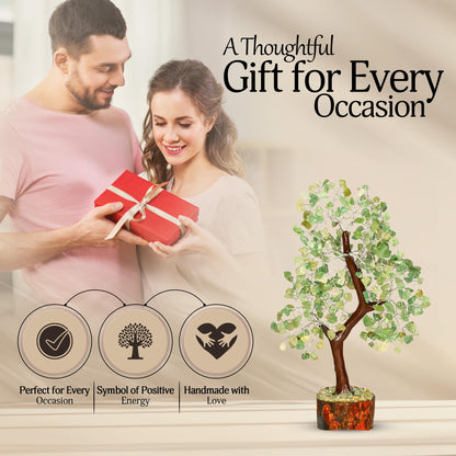 YATSKIA Green Jade Crystal Tree of Life - Crystals and Stones - Gemstone Tree - Crystals Decor - Feng Shui Decor - Crystal Gifts for Women