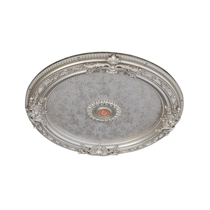 AFD Home Antique Round Silver Chandelier Ceiling Medallion or Fan Medallion, 36 Inches