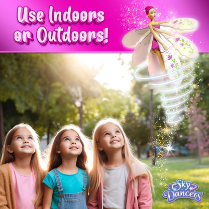 Sky Dancers Flying Doll – Fuchsia Fantasy | Original 90s Throwback Toy that Really Flies | Pull-String Powered, No Batteries Needed | Magical Gift for Girls & Boys Ages 6+