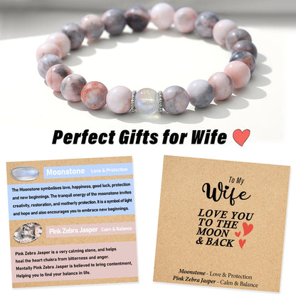 THEMEROL Gifts for Wife from Husband Anniversary Birthday Gifts for Wife Her Mothers Day Gifts Beaded Bracelet Women Valentines Day Christmas Unique Romantic