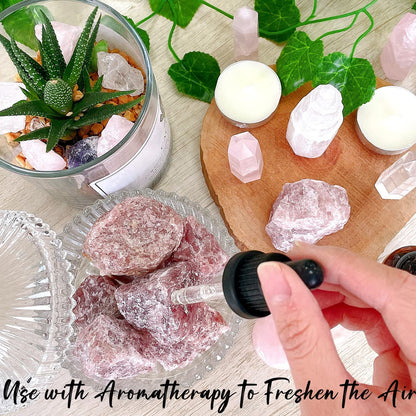 ZHIYUXI 2" Strawberry Quartz Crystal Raw Crystals Bulk Natural Crystals and Stones Large Crystals Big Huge Rocks for Tumbling Witchcraft Wire Wrapping Fountain Rocks Cabbing Room Decor 4Pcs
