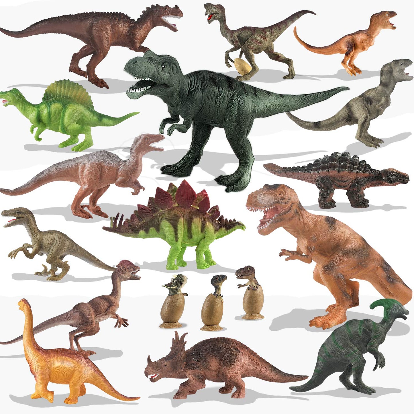 Dinosaur Toys for Toddlers and Kids 3-5 5-7 - Dinosaur Figures 20 Packs Playset with Educational Book, Toy for 3 4 5 6 7 8 Year Old Boys - Plastic Dinosaurs with Dino Eggs Birthday Party Gift