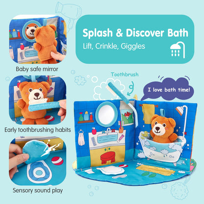 hahaland Baby Book for 1 Year Old - Touch and Feel Soft Activity Books Tummy Time Baby Toy 6 9 12 18 Months Interactive Book for Babies 6-12 Month on Airplane Birthday Easter Basket Stuffers