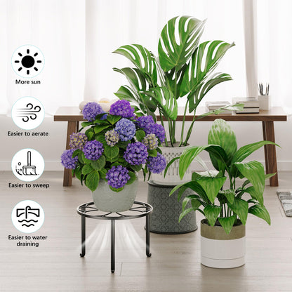 NQW 5 Pack Metal Plant Stand for Heavy Potted Plant for Home Indoor and Outdoor, Multiple Heavy Duty Flower Pot Stand,Multiple Plant Display Rack