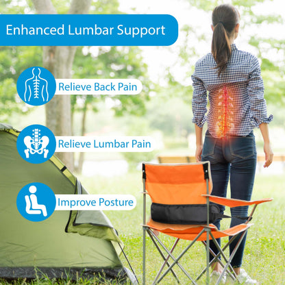Lumbar Support Belt for Camping Chair – Adjustable Back Support Strap for Outdoor Folding Chairs – Ergonomic Lower Backrest Chair Accessory