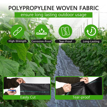 mychoiii 3ft x 100ft Weed Barrier Landscape Fabric, 3.5oz Heavy Duty Woven Ground Cover, 600lbs Tensile Strength Weed Block Cloth for Garden Bed, Driveway, Landscaping - UV Resistant