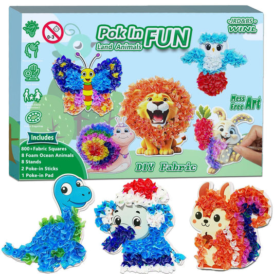 JRD&BS WINL Poke A Dot Art Kit - Magical Animals Theme No-Mess DIY Craft for Kids Mess-Free Fun for Kids, DIY Wood Craft Kits, Creative Activity, Christmas Gifts for Girls & Boys Ages 4
