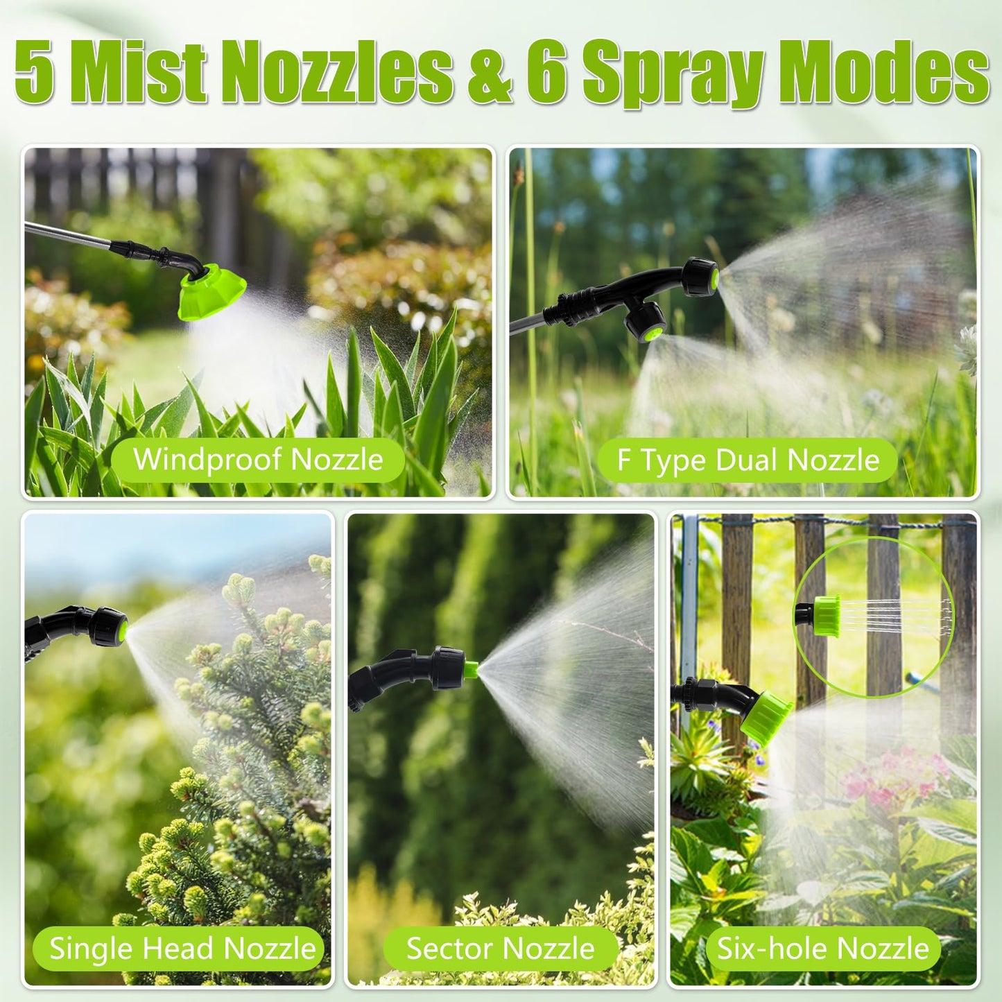 Battery Powered Backpack Sprayer 3 Gallon, Garden Sprayer with 3 Adjustable Pressures & Digital Display, Electric Pump Sprayer with 2.2Ah Battery, Telescopic Wand, 5 Nozzles for Yard Lawn