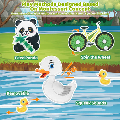 Busy Book for Toddlers 1-3, Montessori Toys Busy Board for 1 Year Old, Upgraded Composite Fabric Animal Forest Quiet Book with Fishing Game, Airplane Travel Essential Activities Birthday Gift Boy Girl