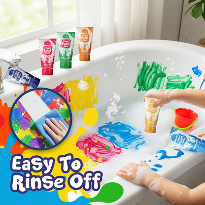 SWCANDY Bath Paint Soap Toys Kids Toddler 6 Pack Non-Toxic Washable Bathtub Paint for Finger Painting on Tub Walls Toy for Creative Play Fun Bath Art