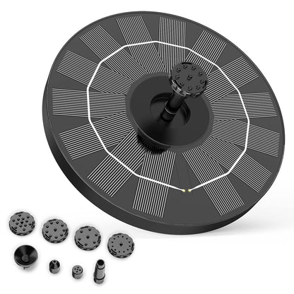 AISITIN 3.5W Solar Bird Bath Fountain Pump, Solar Fountain Pump for Bird Bath with 6 Nozzles, Solar Powered Water Fountain Pump for Garden, Ponds, Pool, Fish Tank, Aquarium and Outdoor, Black