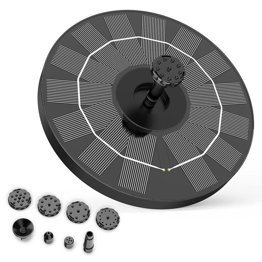 AISITIN 3.5W Solar Bird Bath Fountain Pump, Solar Fountain Pump for Bird Bath with 6 Nozzles, Solar Powered Water Fountain Pump for Garden, Ponds, Pool, Fish Tank, Aquarium and Outdoor, Black