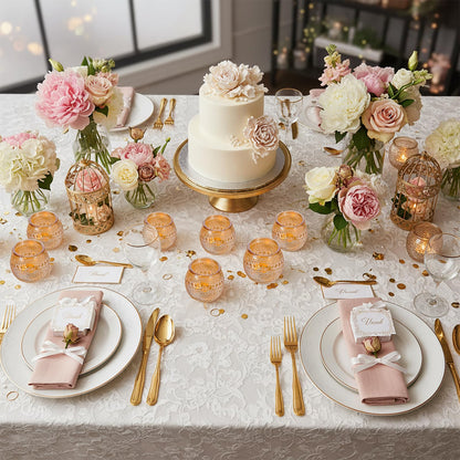 16 Pcs Gold Tea Light Candle Holders, Round Votive Candle Holders with Polka Dot Embossed, Gold Table Centerpiece for Weddings, Home Decor, Baby Shower, Special Occasions