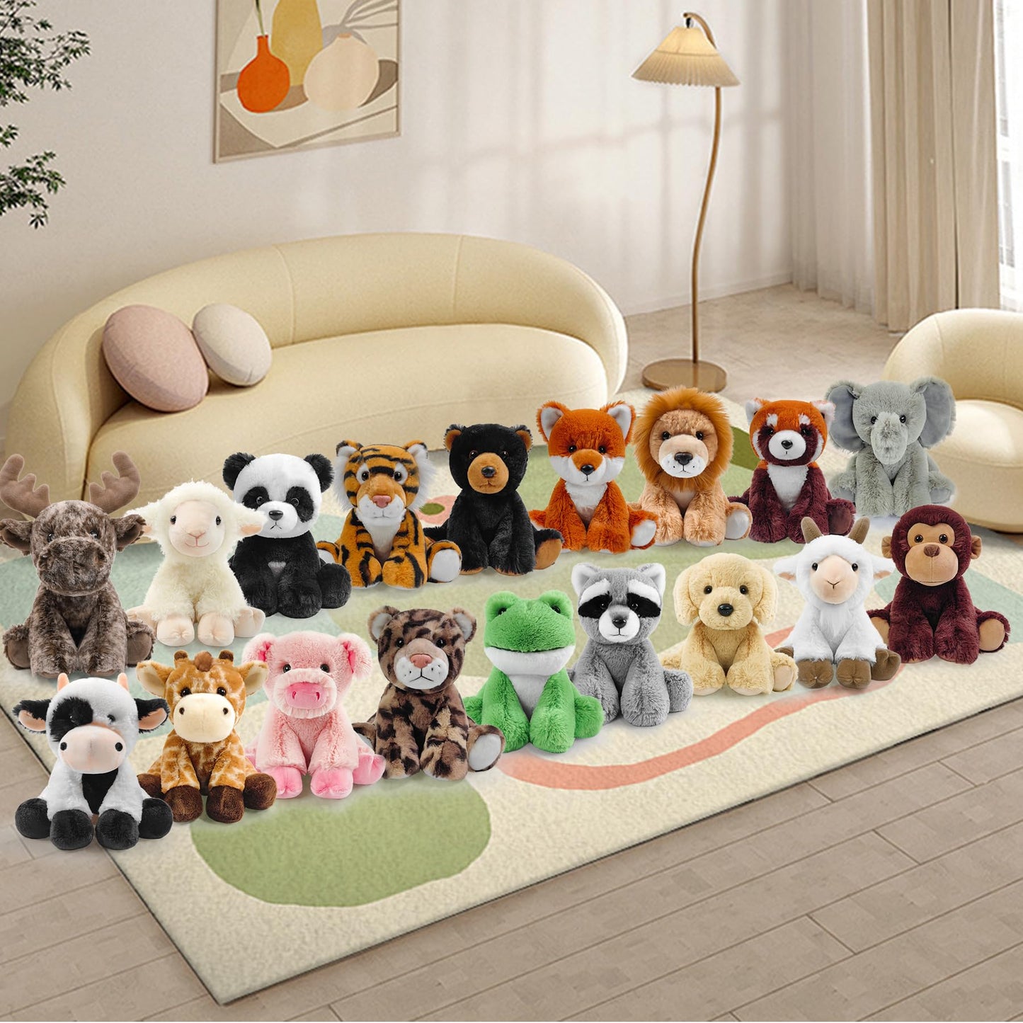 Hideekoog Tiger Stuffed Animal Toys, 8.5 Inch Soft and Cuddly Tiger Plush Animals Toy, Cute and Realistic Animals Gifts for Boys and Girls Toy for Toddlers 1-3