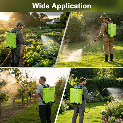 Battery Powered Backpack Sprayer 5.3 Gallon,Electric Garden Sprayer with 100 PSI Adjustable Pressure, Rechargeable 21V 2.6Ah Battery,8 Nozzles (Includes Telescopic Wand) for Lawn,Yard,Garden