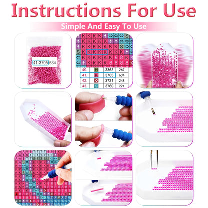 Huacan Diamond Art Kits for Adults AB Diamond Painting Kit 5D Moon Beach Picture DIY Round Drill Gem Art Kit for Beginner Crystal Aurora Diamond Handicraft Gift Home Decor 11.81 * 15.74 inch
