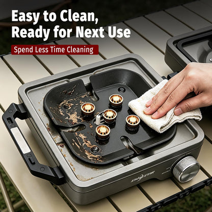 SHINESTAR 2 Burner Camping Stove, 24000 BTU Portable Propane Camp Stove with Brass Burner, Foldable Gas Stove with Windshield & Coffee Stand, Camping Essentials for Outdoor Cooking, or Emergencies