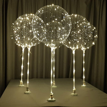 Lightsfever warm white 6pc LED Light up Balloon with sticks, stands and batteries, Table top centerpieces for party, Thanks giving, no helium required DIY Kit (warm white)
