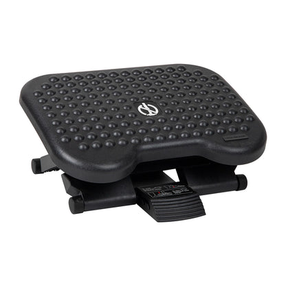 Mind Reader Foot Rest, Under Desk at Work, Ergonomic, Height Adjustable, Office, Plastic, 17"L x 13"W x 6.25"H, Black