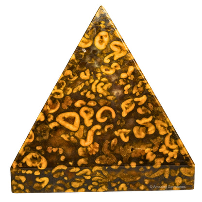 Amazing Gemstone Fruit Jasper Pyramid Crystal Healing Stones - 2" Great Pyramid Figurine of Natural Stone Pyramid for Meditation, Reiki, Chakra Balancing and Crystal Pyramids Grid