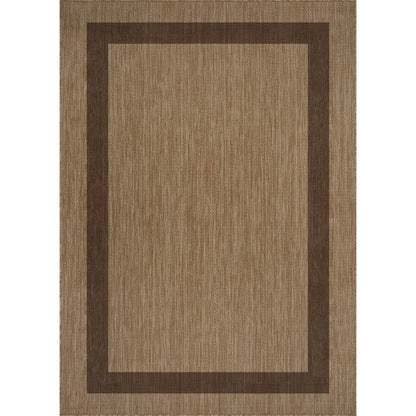 CAMILSON Outdoor Rug 8x10 - Modern Outside Rugs for Patios Porches Waterproof Durable Washable Non-Shedding, Easy-to-Clean Indoor Outdoor Area Carpet (8 x 10, Bordered - Jute)