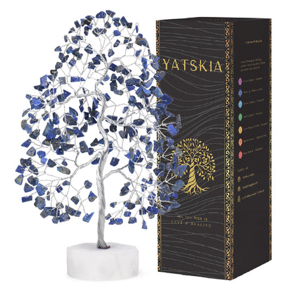 Lapis Lazuli Gemstone Tree, Crystal Tree for Positive Energy, Crystals and Healing Stones, Tree of Life, Chakra Tree - Luck, Thoughtful Gifts for Women, Tree of Life Decor, Clever Birthday Gifts