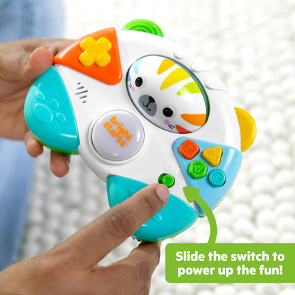 Bright Starts Gamer Buddy Baby Game Controller Toy, Tiger, Video Game Sound Effects and Melodies, Lights Up, 6 Months and Up