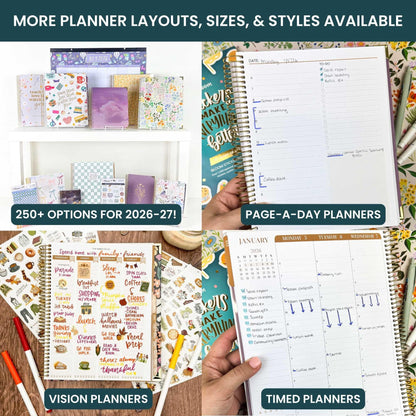 bloom daily planners 2026-2027 Planner (8.5” x 11") 13 Month Academic Year Organizer (July 2026 - July 2027) - Weekly & Monthly Agenda Book with Stickers & Tabs - Butter Yellow Daisies