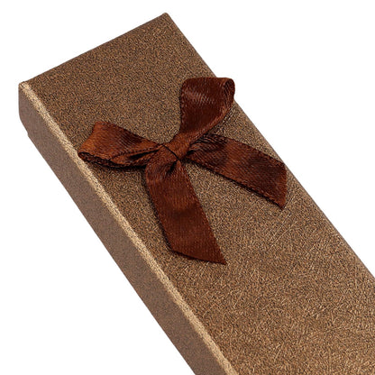 PINGEUI 50 PCS Empty Pen Gift Boxes, Brown Cardboard Pen Case Presentation Box, Jewelry Display Boxes with Bow Decor for Business Birthday Office Supplies