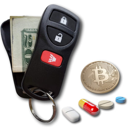 Key Fob Diversion Safe, Hidden Secret Compartment Keychain, Discreet Decoy Car Key Fob to Hide Valuables in Plain Sight, Small Stash Storage for Cash, Jewelry, Keys, Travel, Hotel, Home