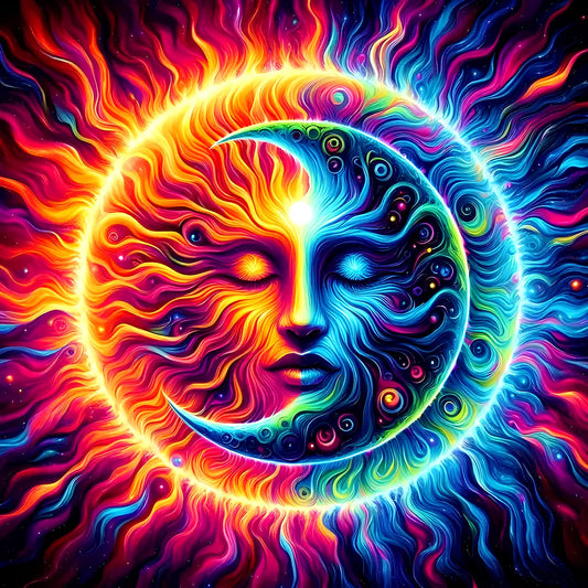 Diliart DIY 5D Diamond Art Kit - Diamond Painting Kit - Adult Colorful Sun and Moon Diamond Painting Kit - Adult Colorful Sun Diamond Dots - Gem Art Kit as Home Wall Decoration Gift 12x12 Inch